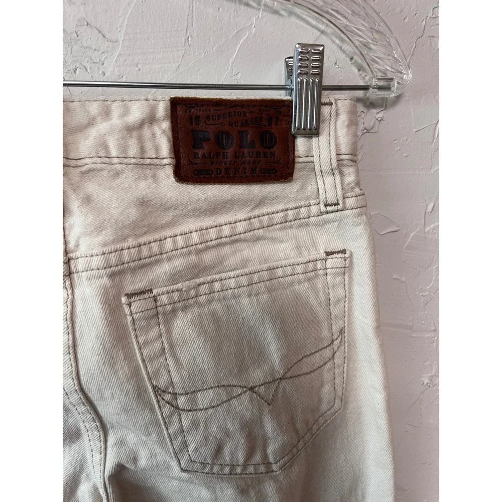 Polo Ralph Lauren Kids Jeans Cream Beige RL Logo‎ Straight Fit Size 14